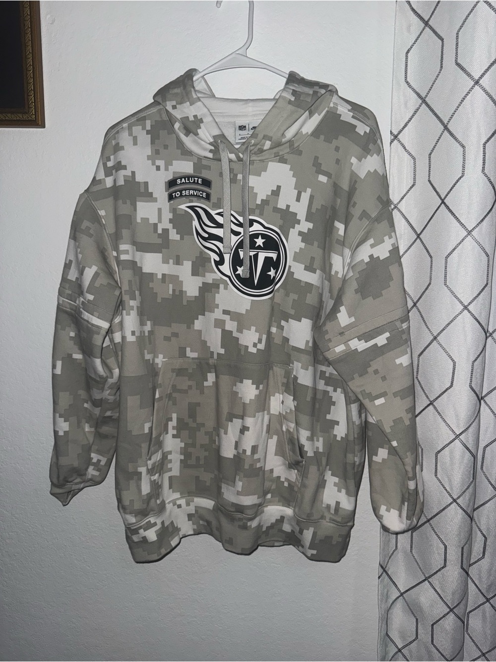 NFL Men's Digital Camo Crewneck Hoodie - Gray/White